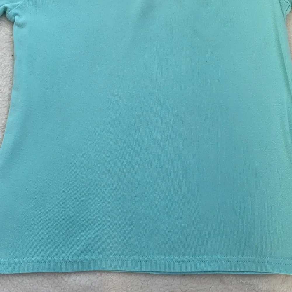 Gymboree Basic Mint Green/Blue Top Ruffle Neck 12